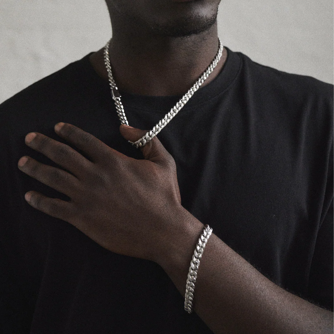 Silver Men's Chain with free Bracelet