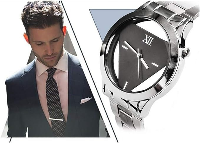 New Luxury Transparent Stainless Steel Wrist Watch For Men