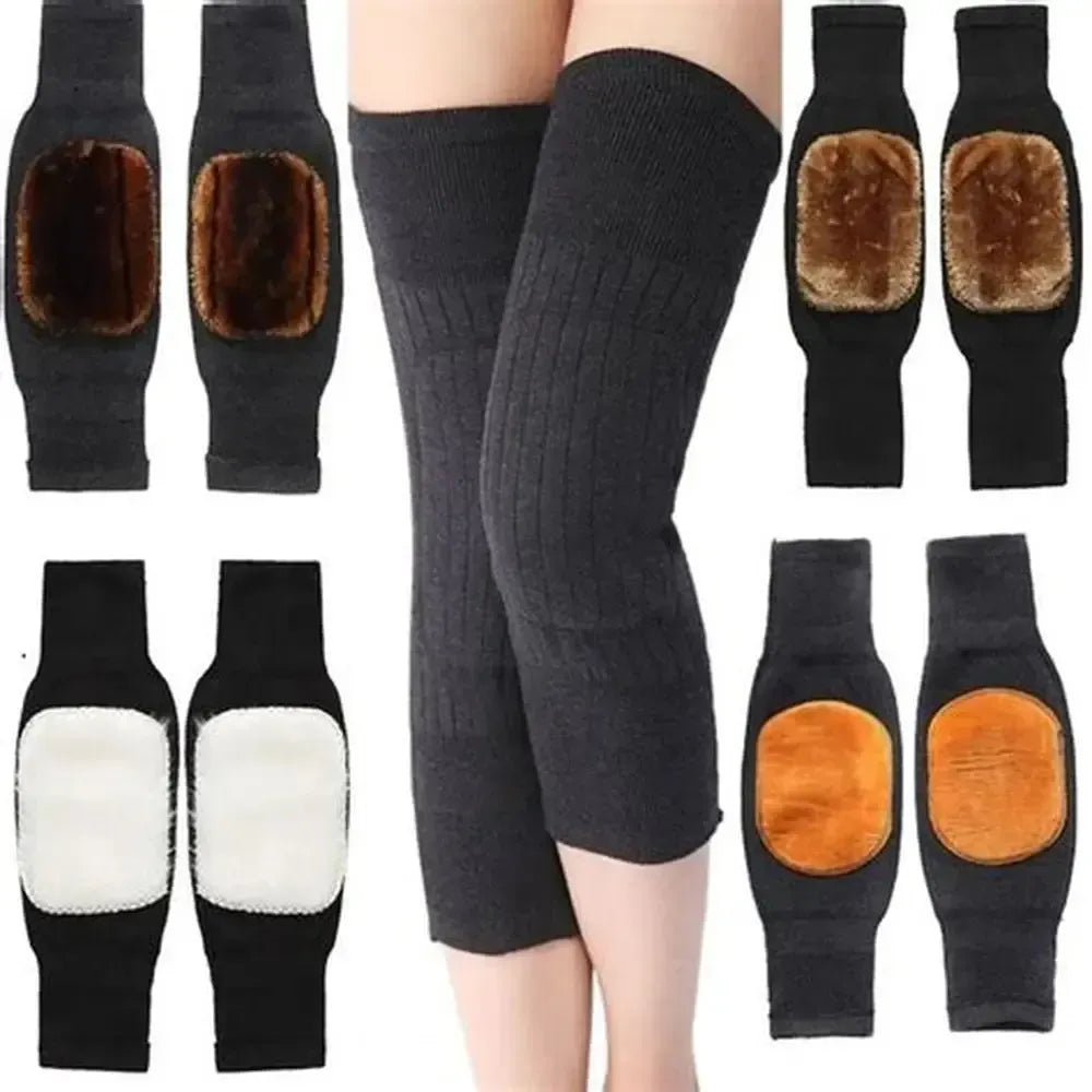 1 Pair of Cashmere Leg Warmers with Fleece Lining