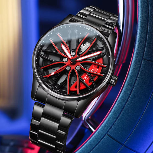 3D Car Wheel Moving Watch