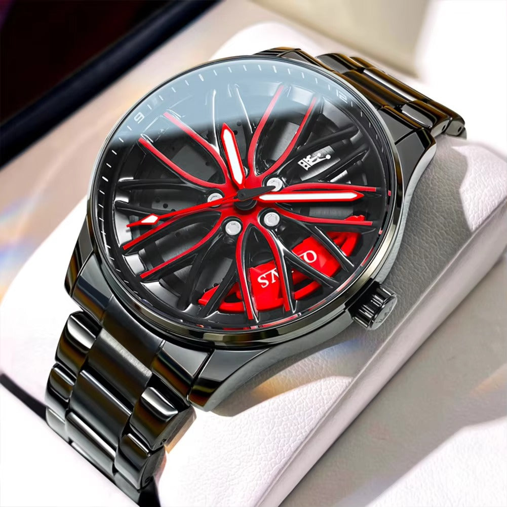 3D Car Wheel Moving Watch