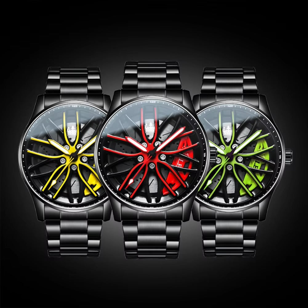 3D Car Wheel Moving Watch