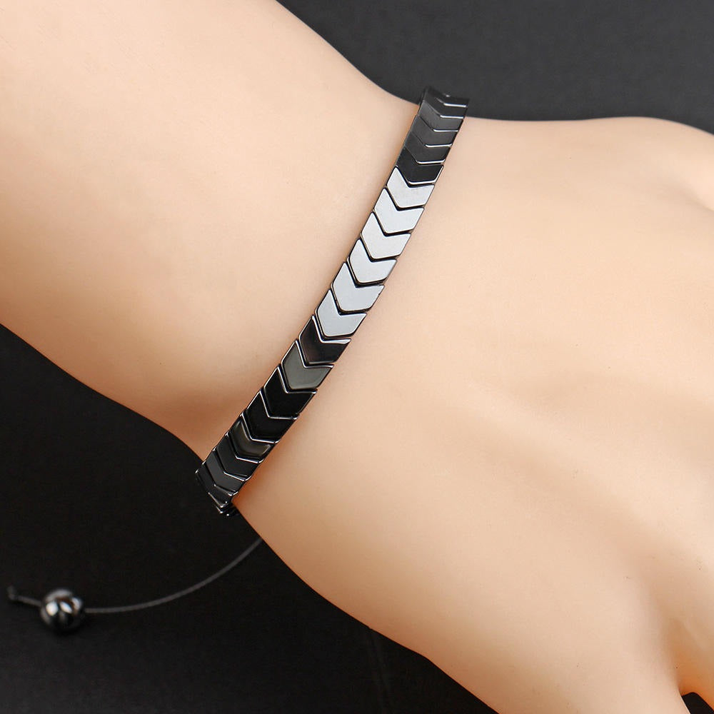 Hematite Arrow Bracelet with Free Minimal Italian Ring