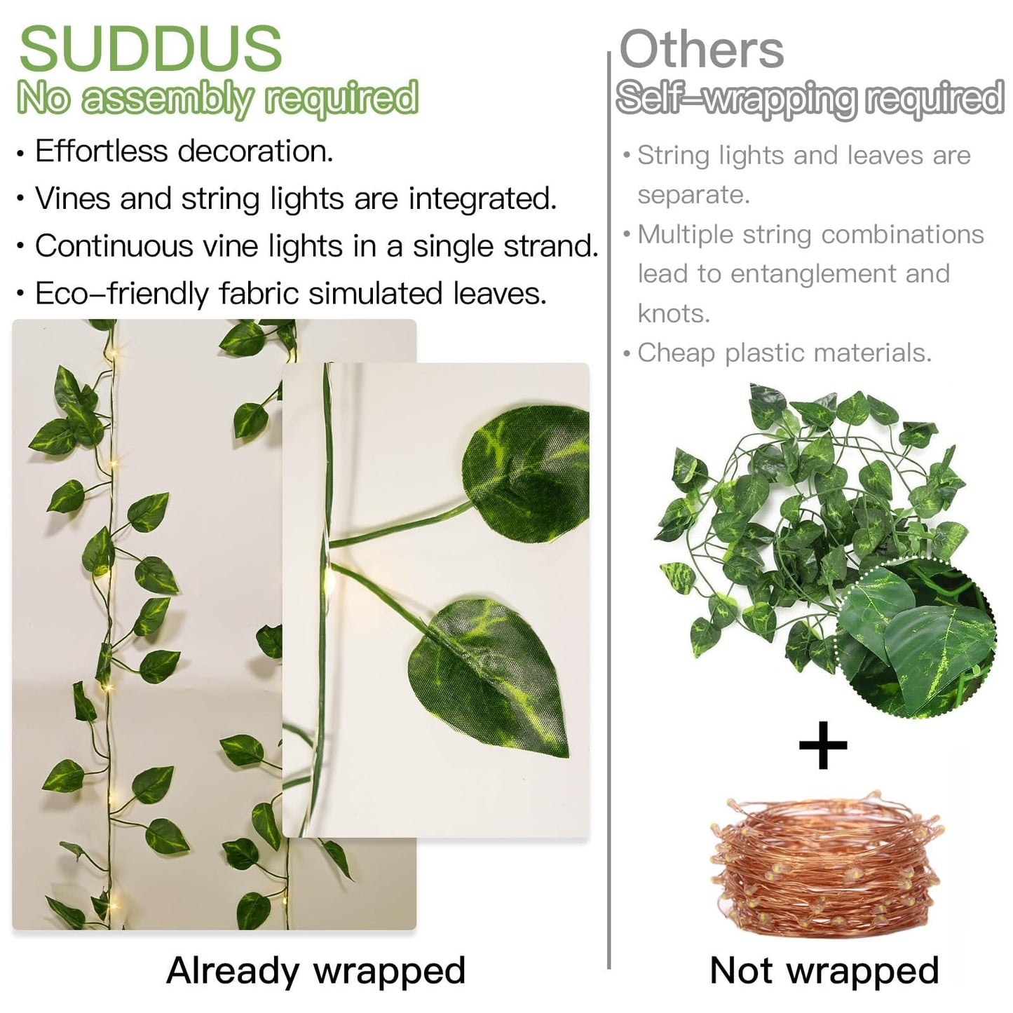 Suddus Vines with Light for Bedroom